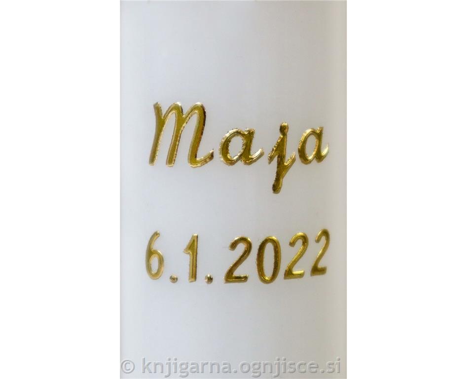 Krstna sveča – vzorec A, napis nalepke