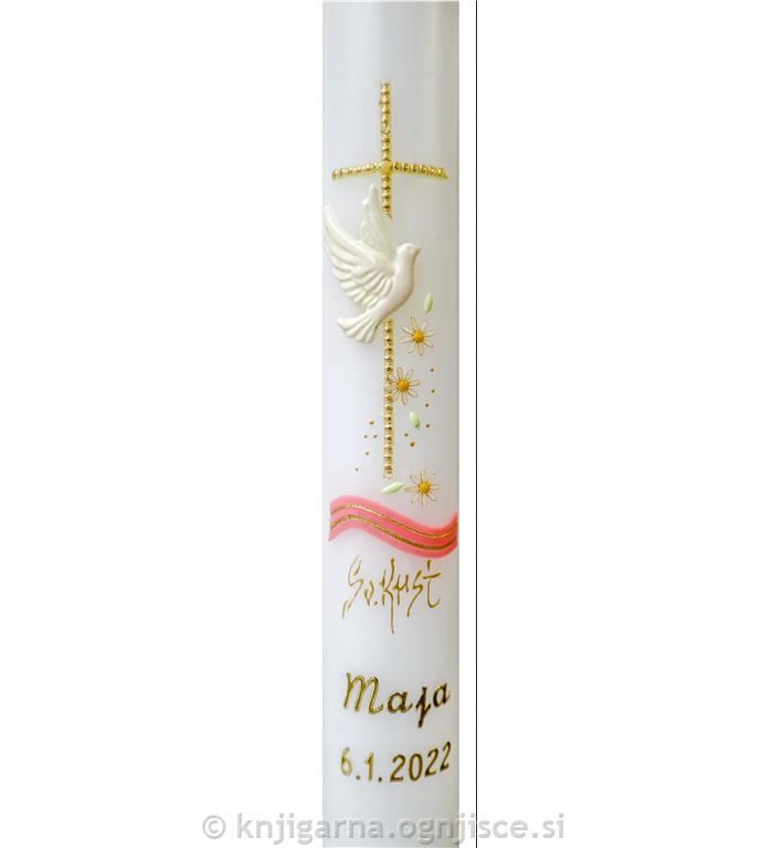 Krstna sveča – vzorec A, napis nalepke