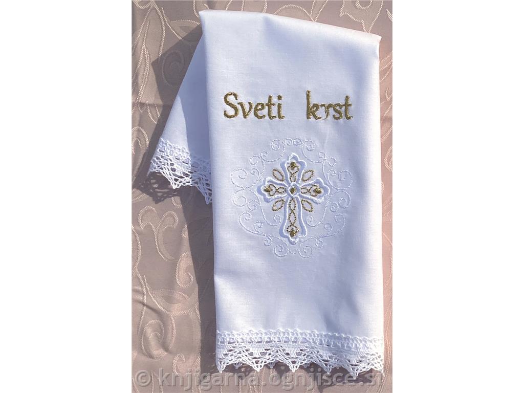 Krstni prtiček Zlat križ
