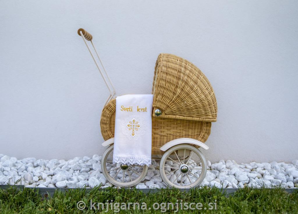 Krstni prtiček Zlat križ
