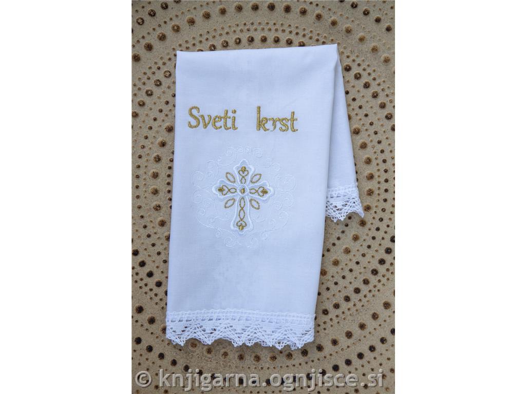 Krstni prtiček Zlat križ
