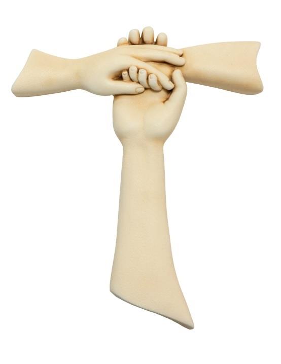 KRIŽ IZ SKLENJENIH ROK MALI 11x13cm