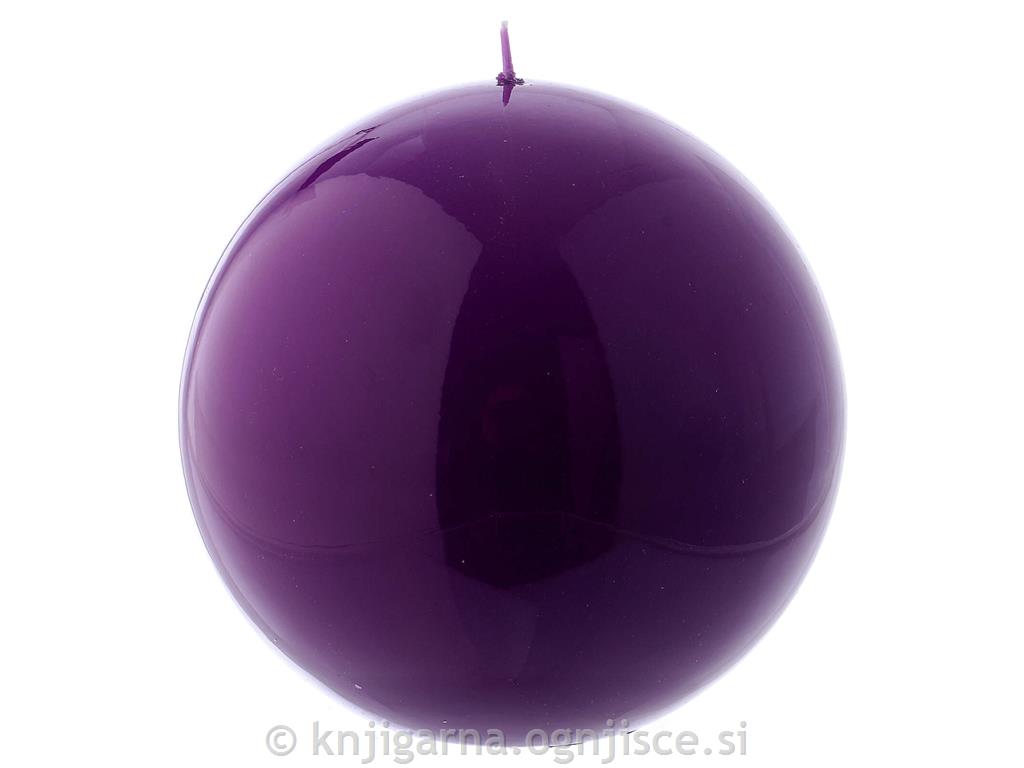 SVEČA KROGLA LAKIRANA VIJOLA fi100mm