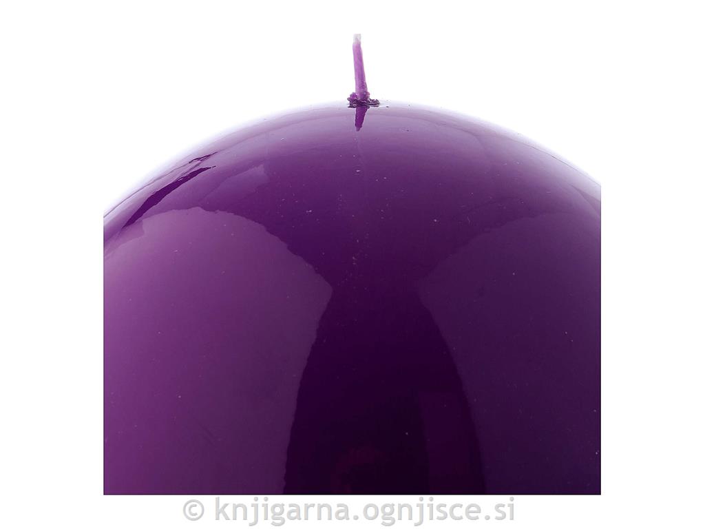 SVEČA KROGLA LAKIRANA VIJOLA fi100mm