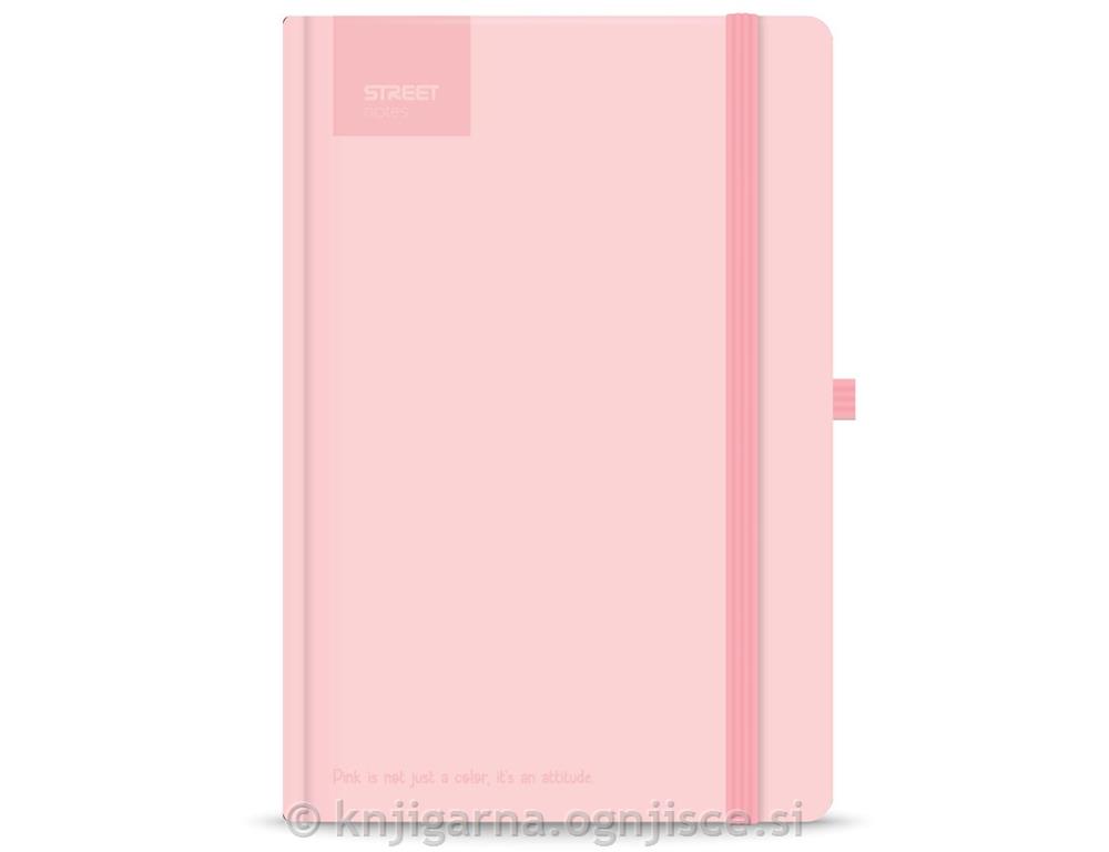 NOTES Z ELASTIKO PASTEL ROZA A5