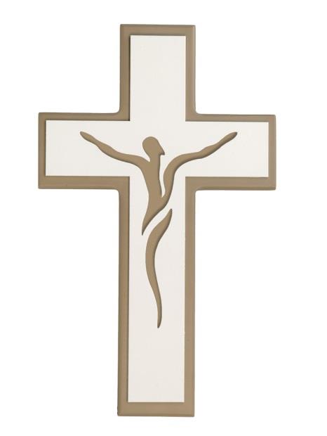 KRIŽ 28x17 RJAVO BEL IZREZANA SILHUETA