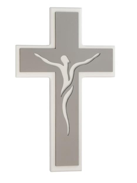 KRIŽ 28x17 SIVO BEL IZREZANA SILHUETA
