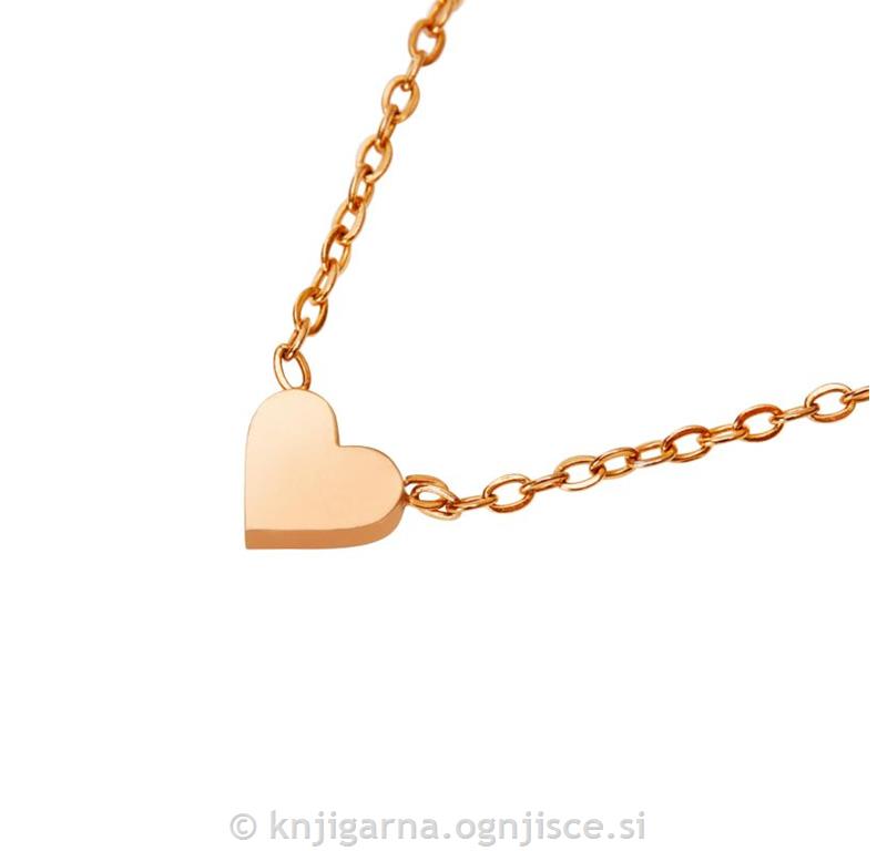 VERIŽICA SRCE ROŽNATO ZLATA