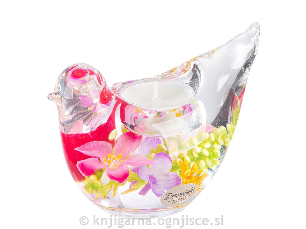 SVEČNIK PTICA V CVETJU - POMLAD