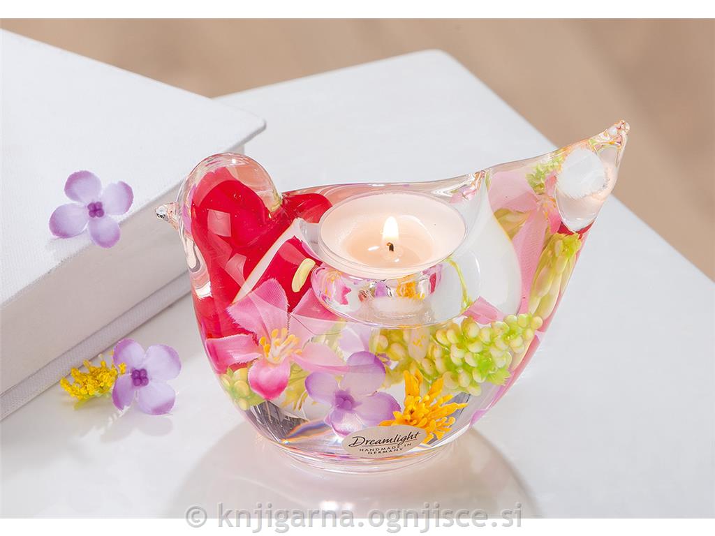 SVEČNIK PTICA V CVETJU - POMLAD