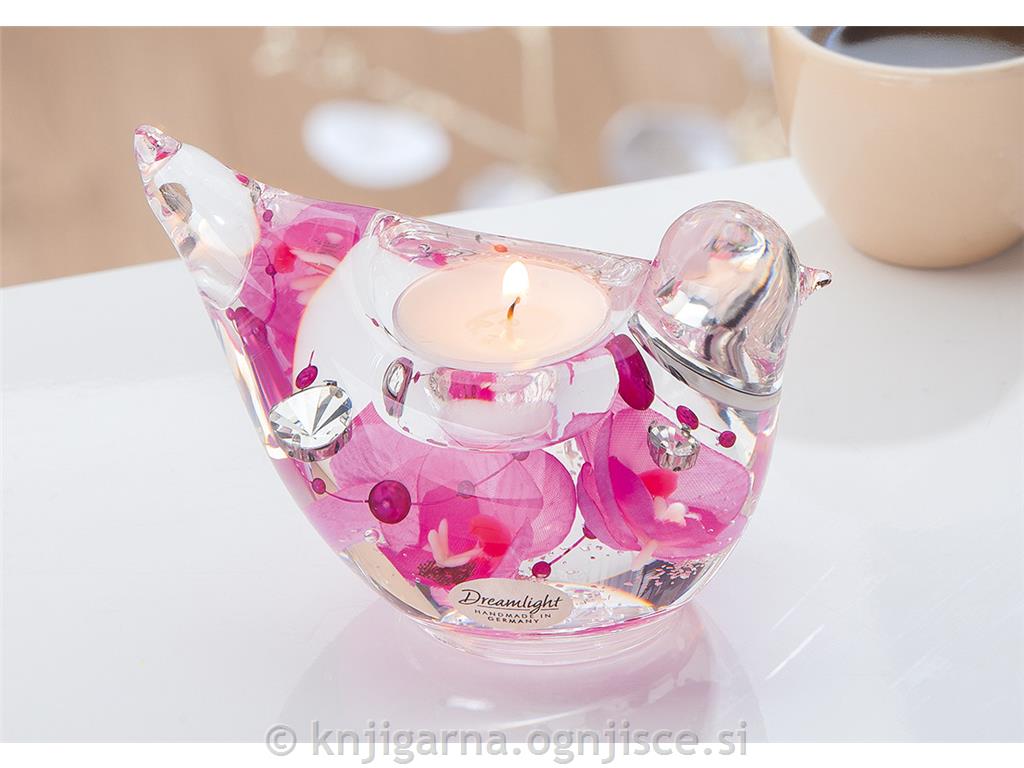 SVEČNIK PTICA V CVETJU - ORHIDEJA