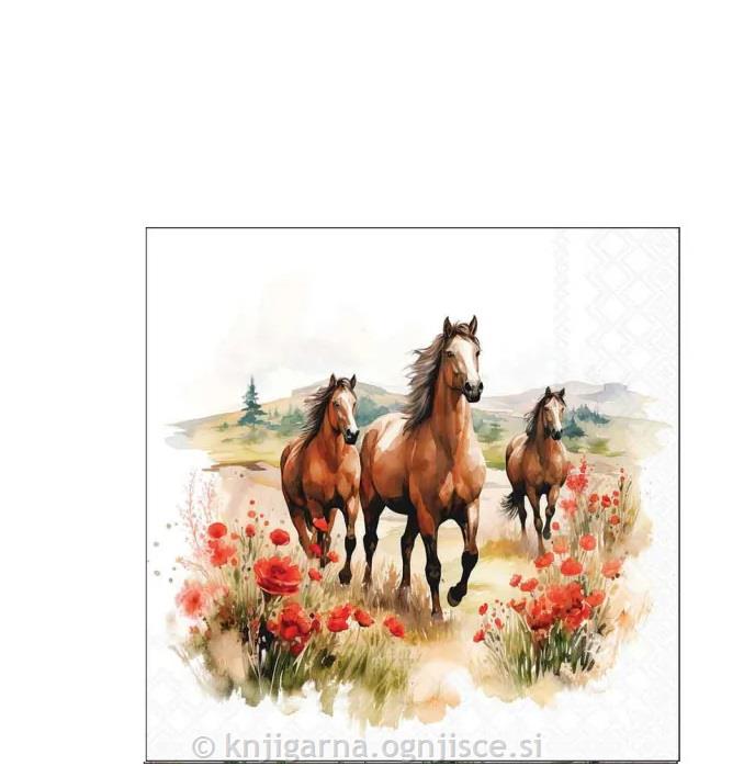 PRTIČKI NAMIZNI 25x25 KONJI V DIVJINI