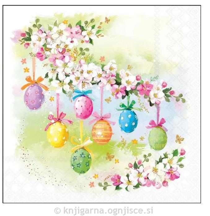 PRTIČKI NAMIZNI 33x33 PIRHI V CVETJU