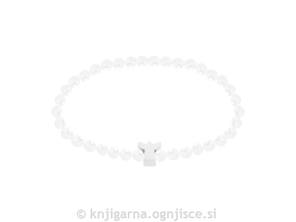 ZAPESTNICA PERLA srebrn angel
