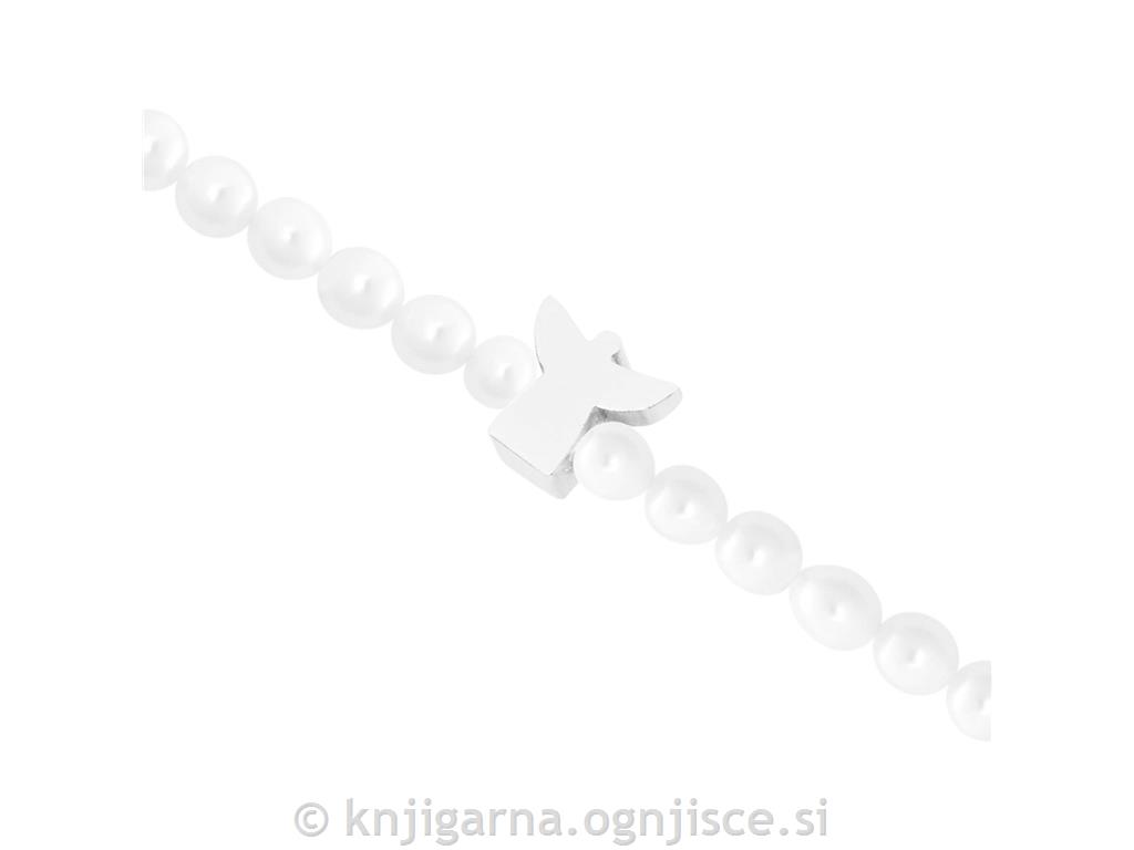 ZAPESTNICA PERLA srebrn angel