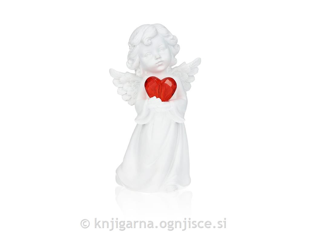 ANGEL BEL Z RDEČIM SRCEM 15cm