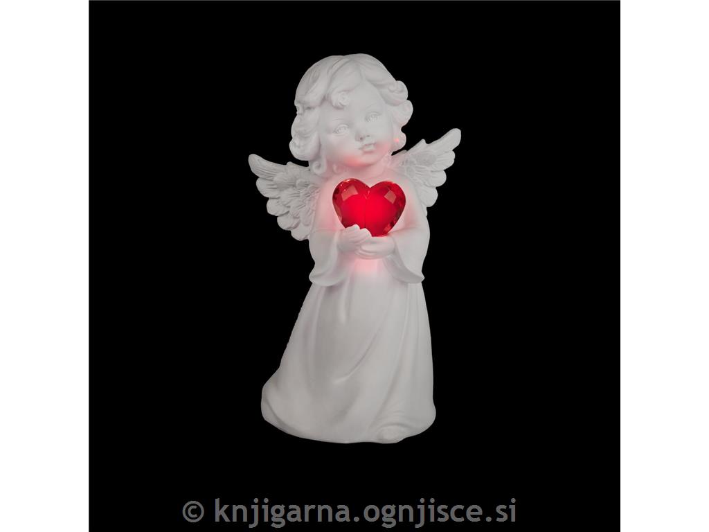 ANGEL BEL Z RDEČIM SRCEM 15cm