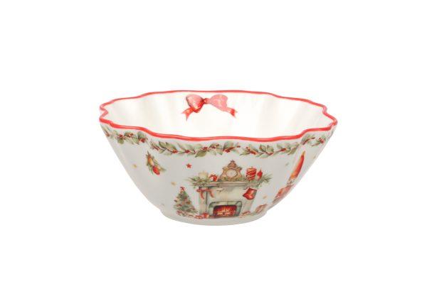 SKLEDICA PORCELAN BOŽIČNO OGNJIŠČE