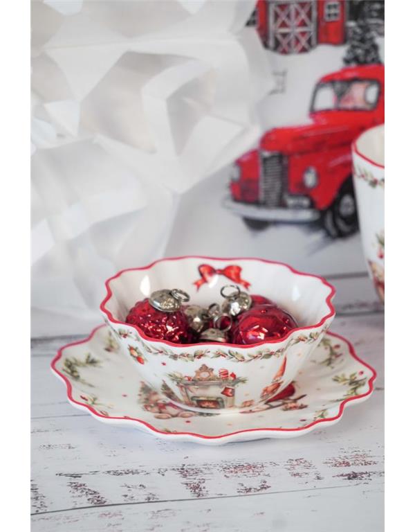 SKLEDICA PORCELAN BOŽIČNO OGNJIŠČE